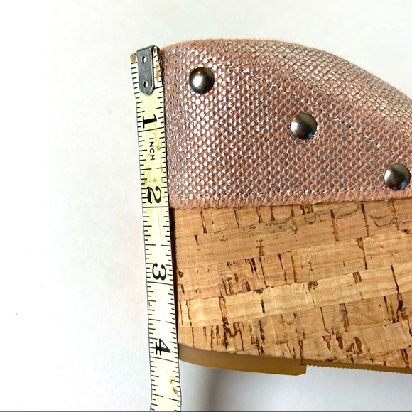 ⚡️Host Pick⚡️Lucky Brand Miller 2 Cork Platform Wedge Sandals in Metallic Peach - Picture 14 of 16